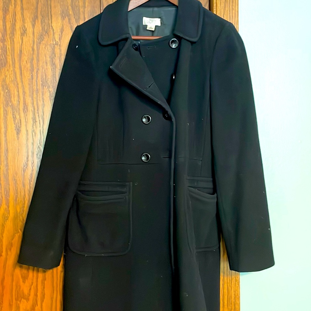 LOFT black double breasted Peacoat size 6